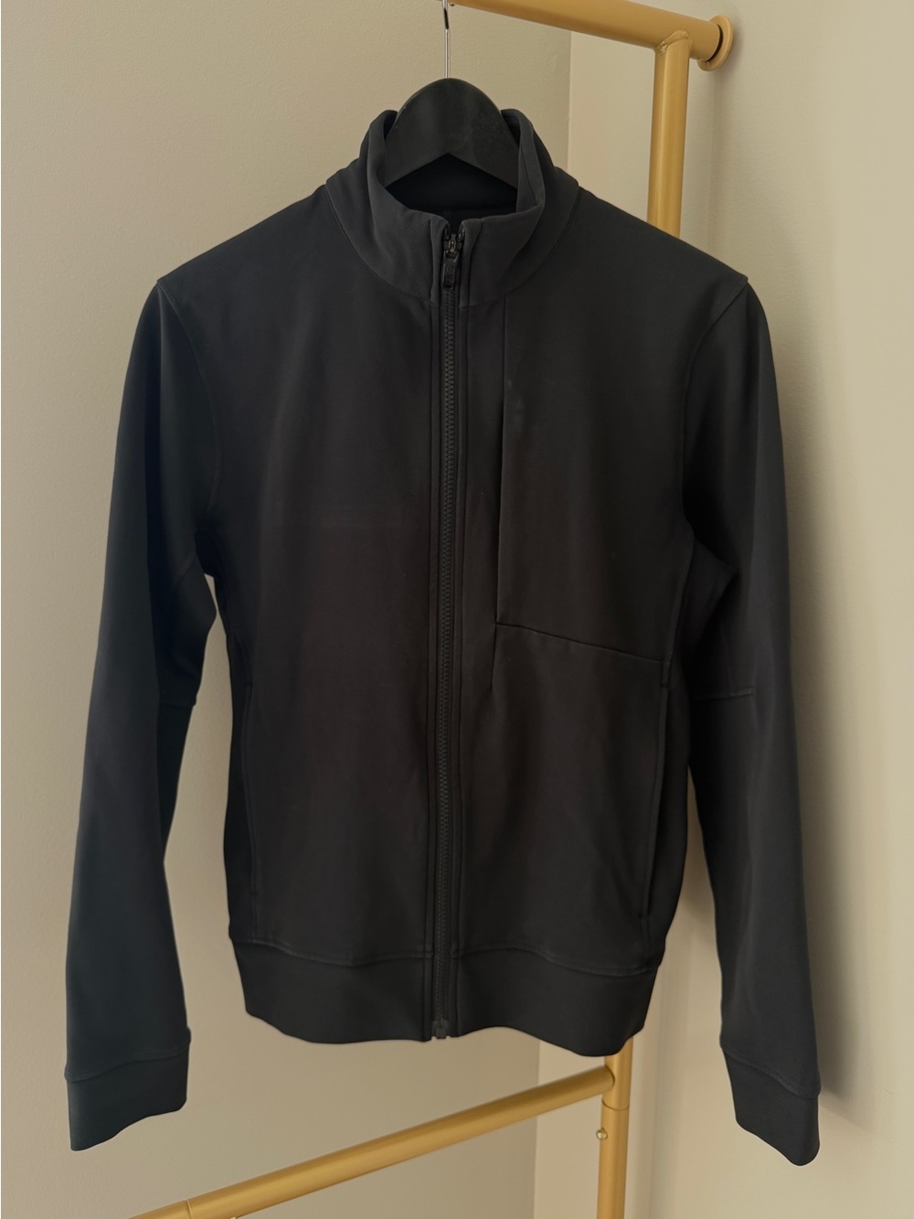 Lululemon Men's Black Tech Fleece Zip-Up Jacket Tapered Fit Size XS